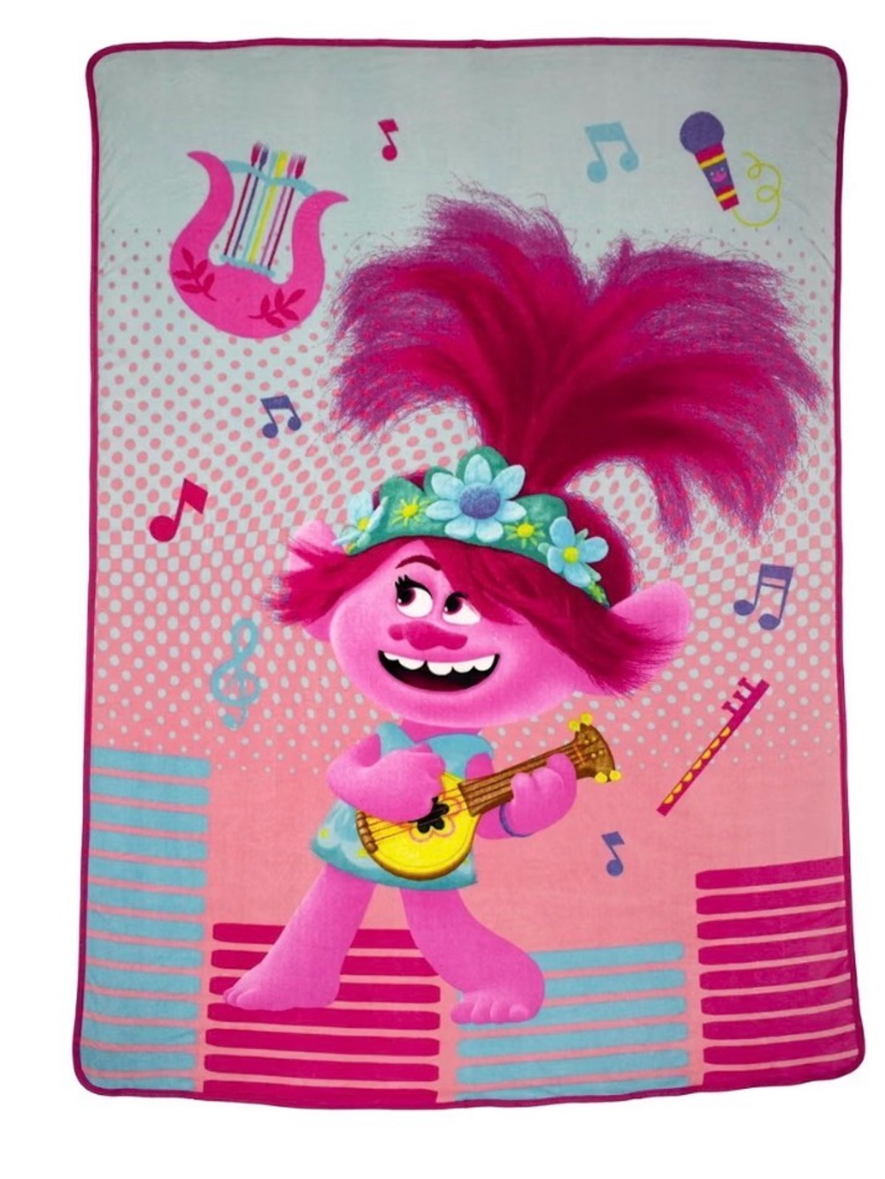 Trolls Poppy Pink Plush Kids Blanket - DreamWorks